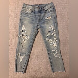 Distressed Light Blue Women's Jeans Size 00 Short. NWOT